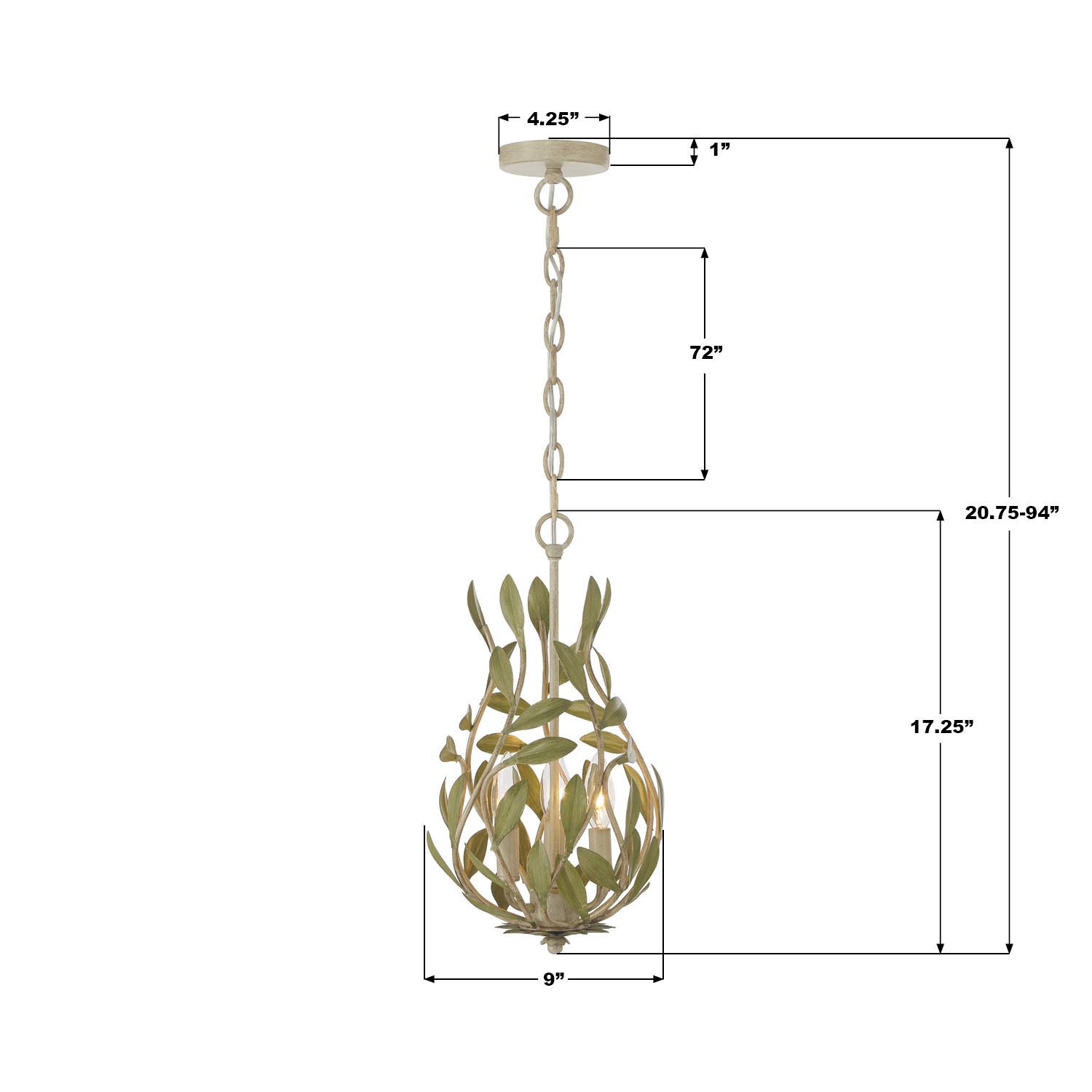 Specification Banner - Broche 9'' Chandelier