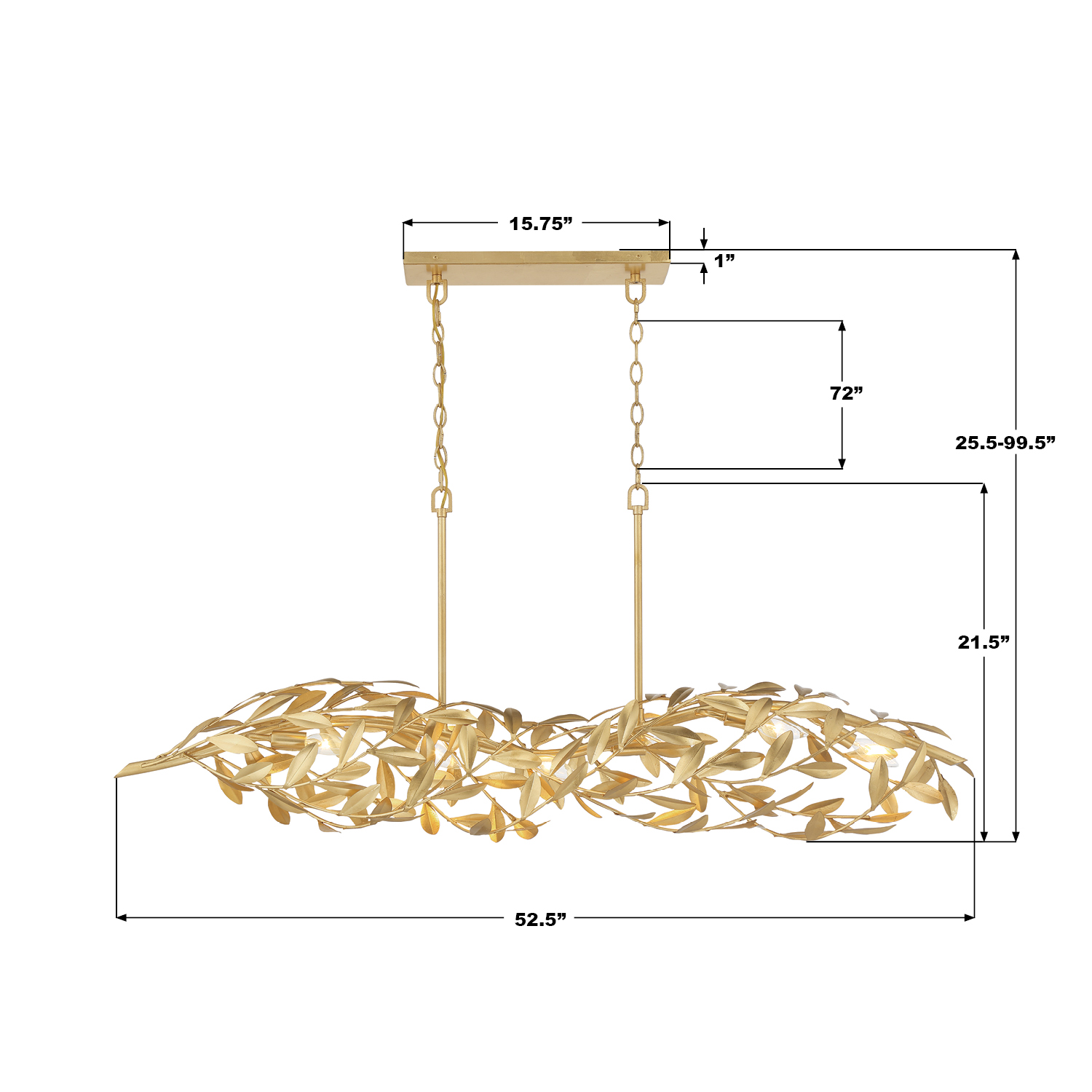 Specification Banner - Broche 50.5'' Linear Chandelier