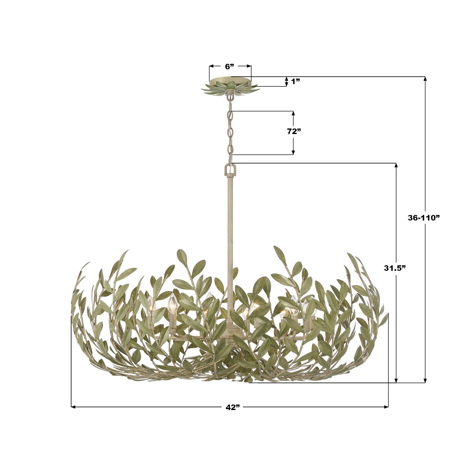 Specification Banner - Broche 42'' Chandelier