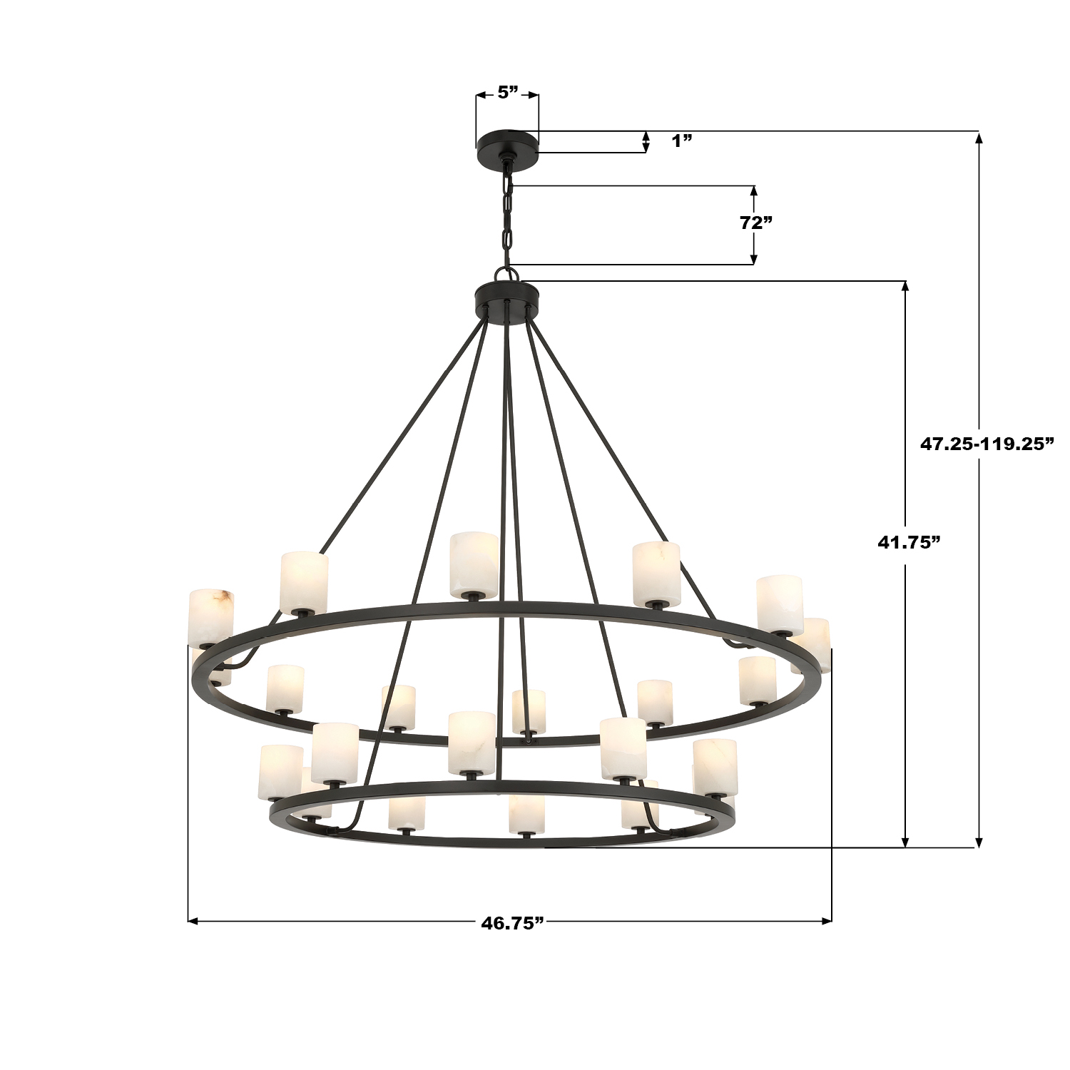 Specification Banner - Aragon 46.75'' LED Chandelier