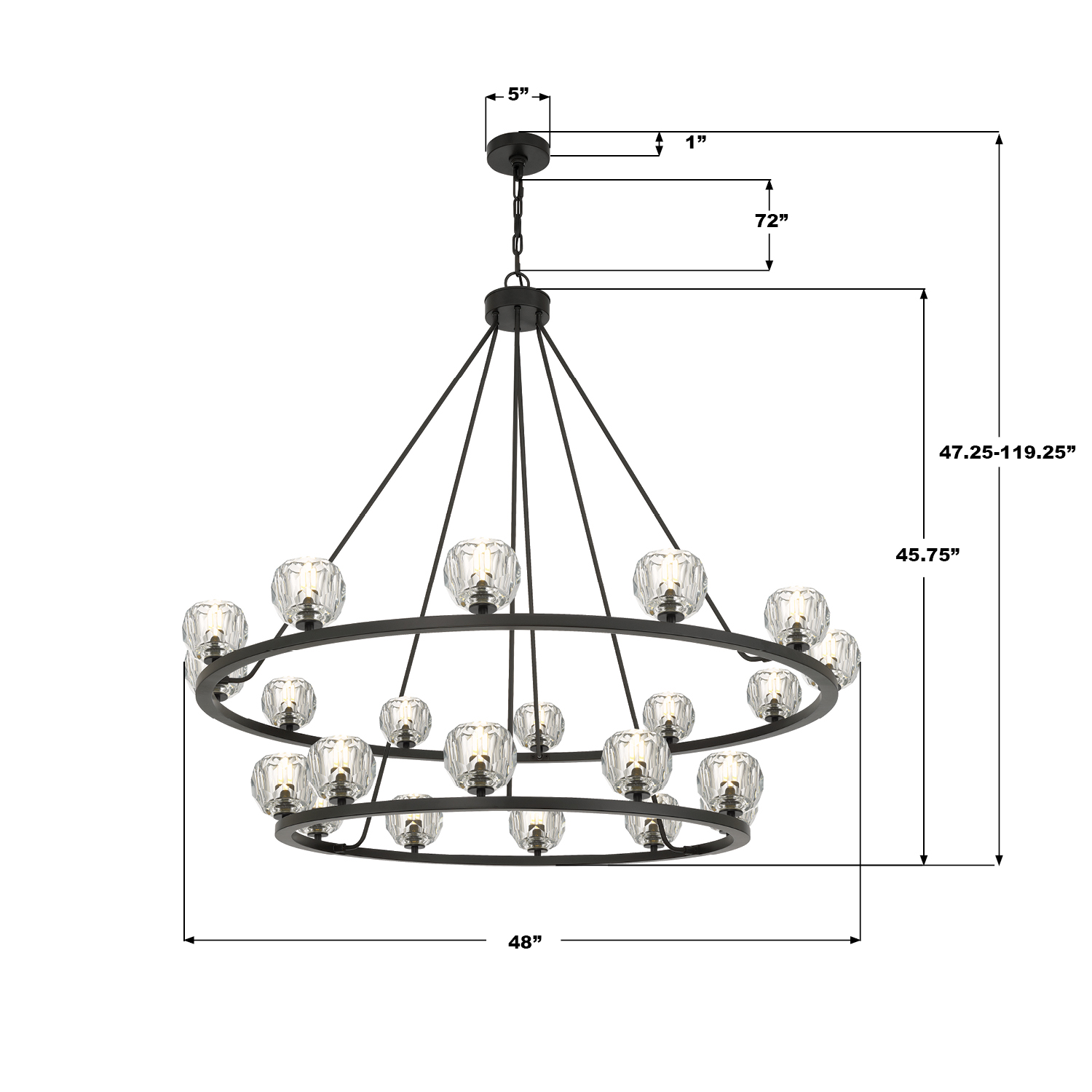 Specification Banner - Aragon 48'' LED Chandelier
