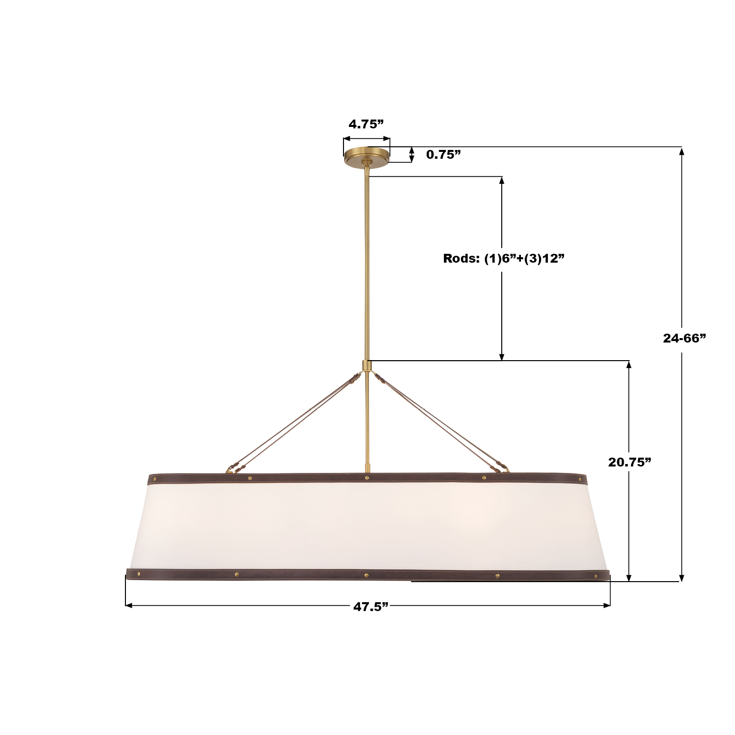 Specification Banner - Callahan 47.5'' Linear Oval Chandelier