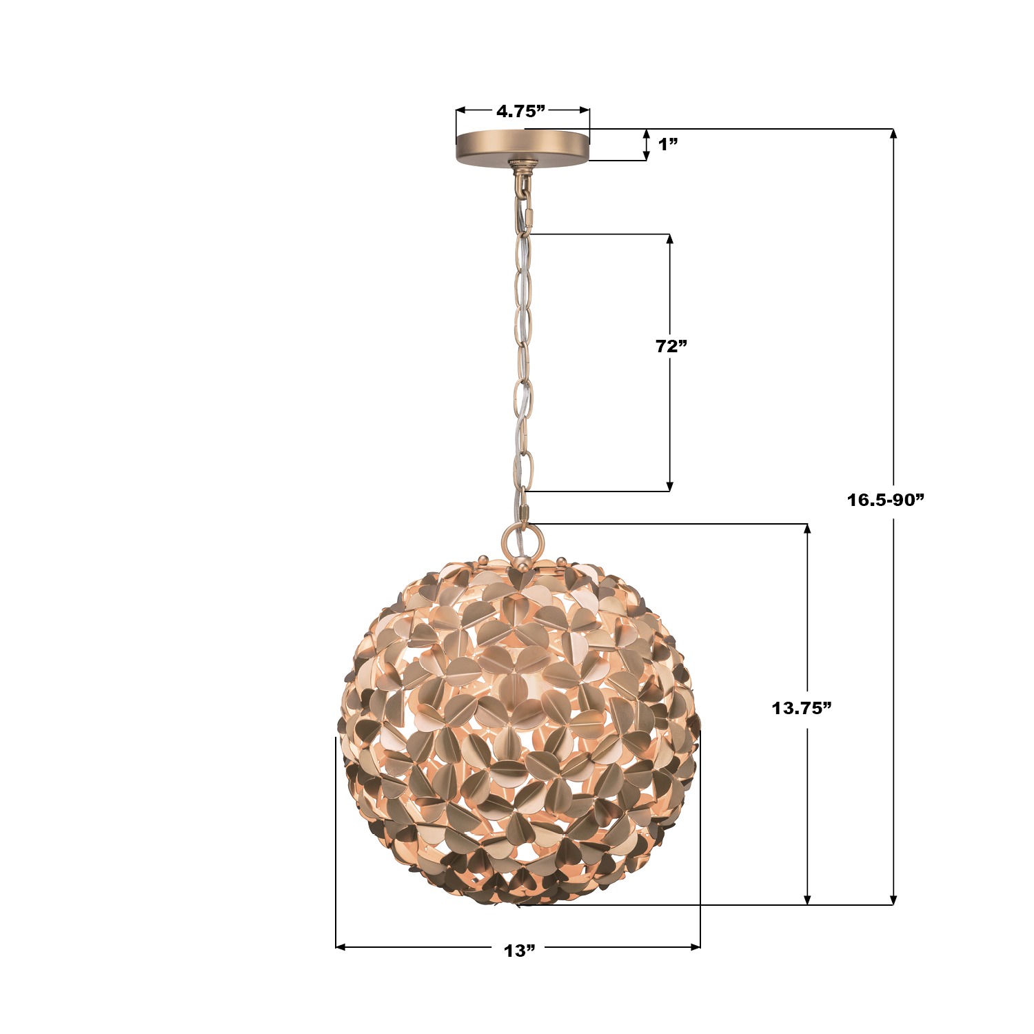 Specification Banner - Cora 13'' Chandelier