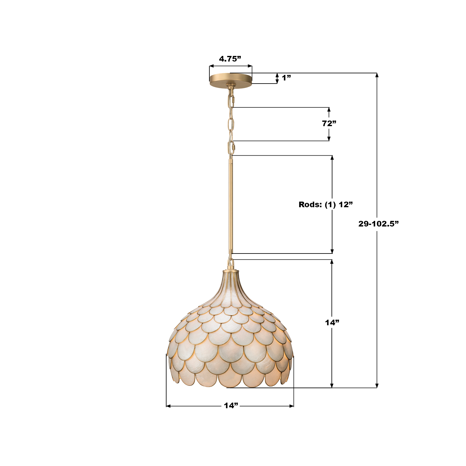 Specification Banner - Darby 14'' Pendant