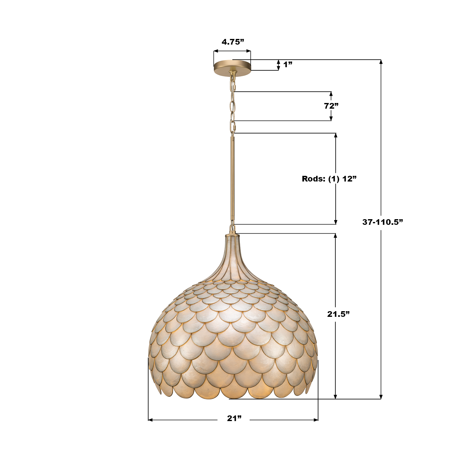Specification Banner - Darby 21'' Pendant