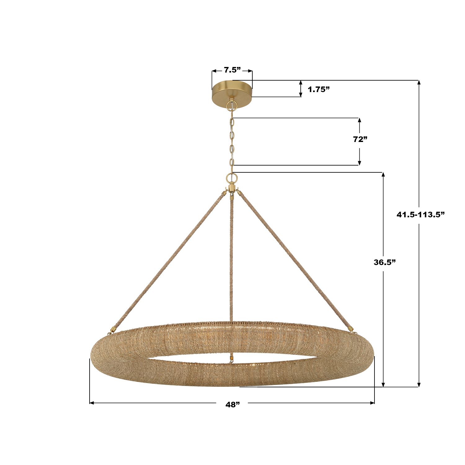 Specification Banner - Oakley 48'' Integrated LED Chandelier