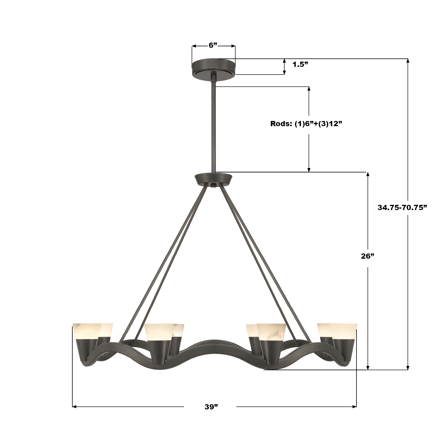 Specification Banner - Vance 39'' Integrated LED Chandelier